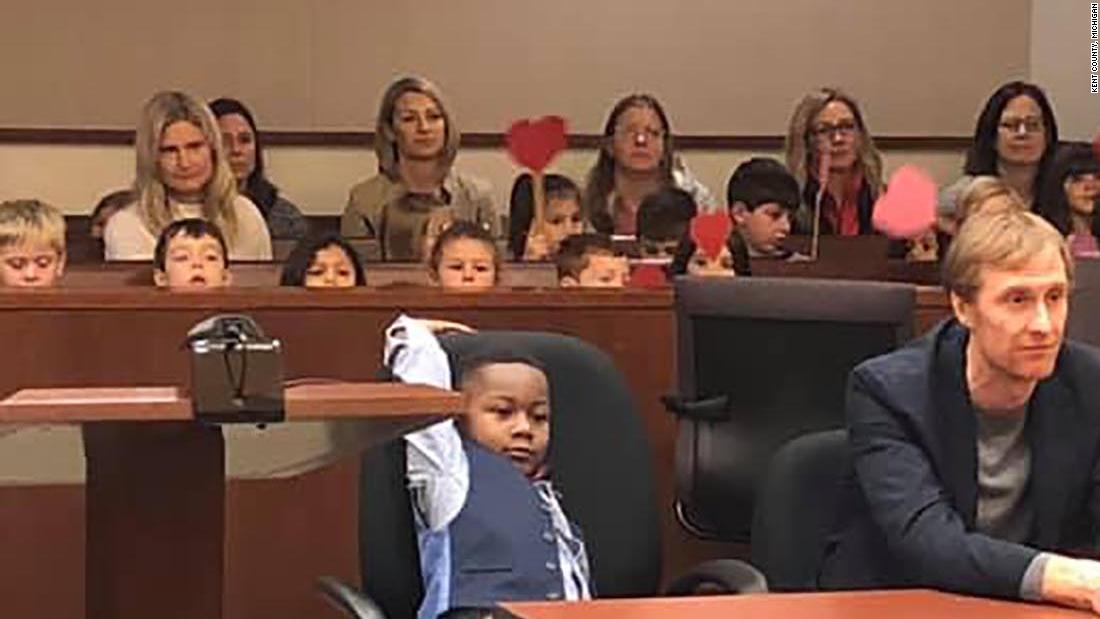 A 5-year-old boy's entire kindergarten class showed up for his adoption hearing