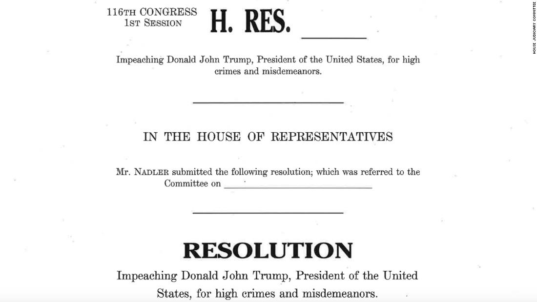 Read the articles of impeachment against President Trump